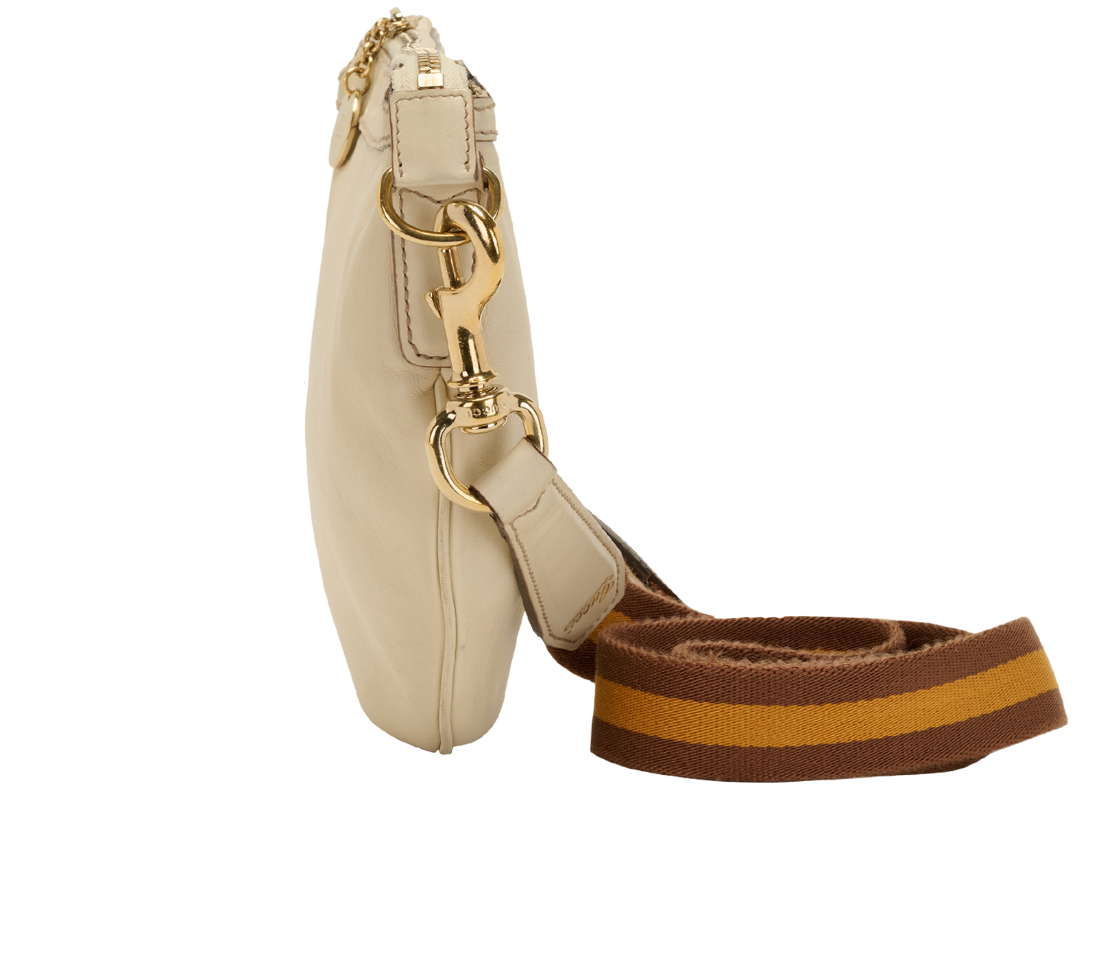 Web Strap Crossbody, &pound;375, Handbags, White, Leather, Bottom view